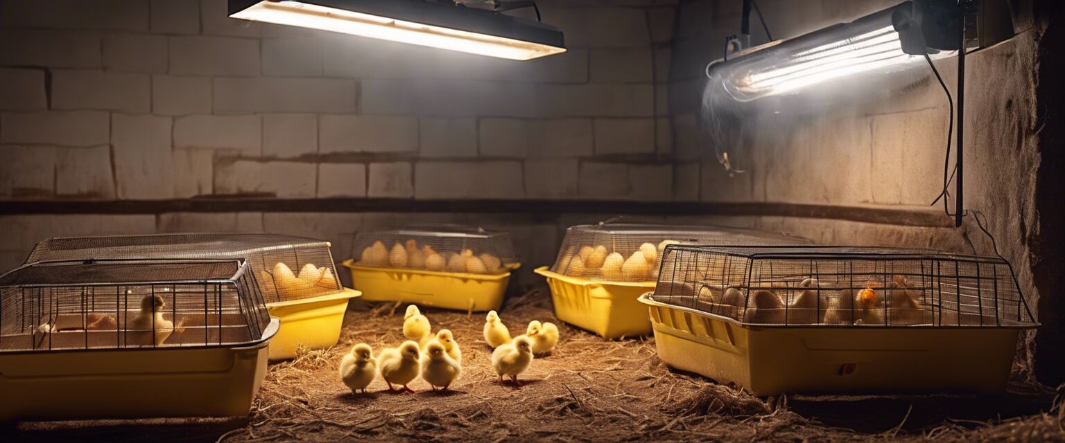 Brooder setup for baby chicks.