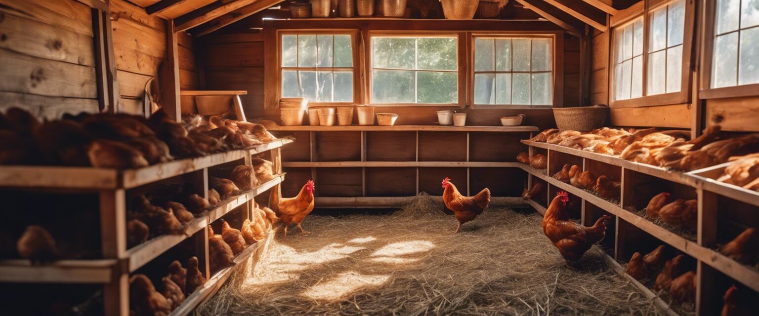 Nesting boxes setup in a chicken coop.