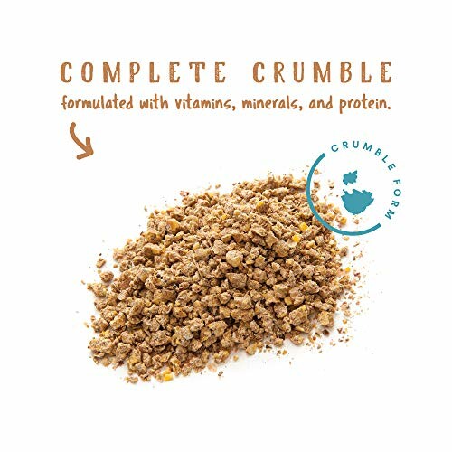 Complete crumble chicken feed with vitamins, minerals, and protein.